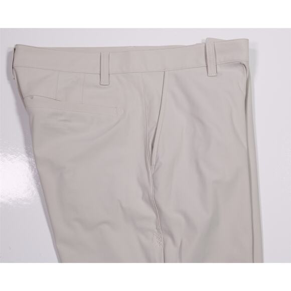 Rhone Commuter Slim Mens Stone Light Khaki Flat Front Performance Pants 33x33 - Picture 2 of 8